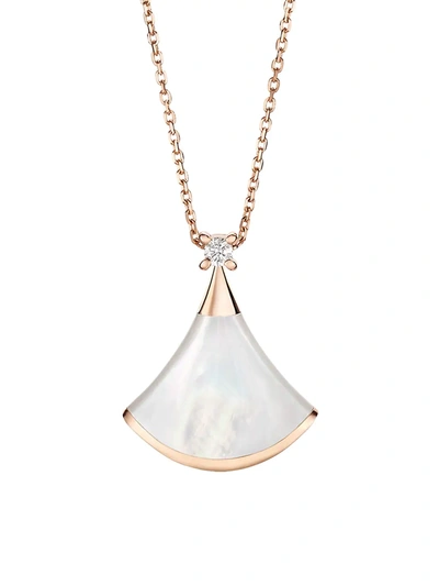 Bvlgari Women's Divas' Dream 18k Rose Gold, Mother-of-pearl & Diamond Pendant Necklace