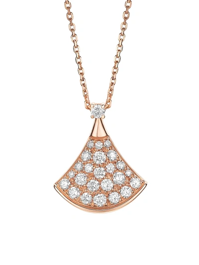 Bvlgari Women's Divas' Dream 18k Rose Gold & Diamond Pavé Pendant Necklace