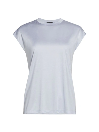 Akris Silk Jersey Cap-sleeve T-shirt In Ice