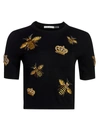ALICE AND OLIVIA CIARA BEE EMBROIDERED PULLOVER,400013365598