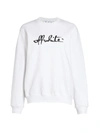 Off-white Script 21 Sweatshirt In White Cotton In White Black