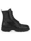 PRADA WOMEN'S LUG-SOLE LEATHER COMBAT BOOTS,400013039333