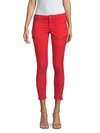 JOIE WOMEN'S PARK MID-RISE ZIPPERED SKINNY PANTS - MATADOR RED - SIZE 28 (4-6),0400086702879