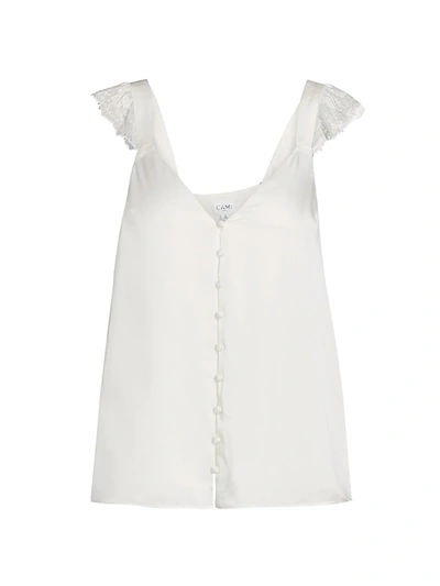 Cami Nyc The Gigi Broderie Anglaise Cotton-trimmed Silk-georgette Camisole In White