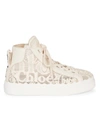 Chloé Baskets Basses Lauren Effet Dentelle In Mild Beige