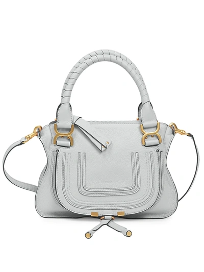 Chloé Small Marcie Leather Satchel In Light Cloud