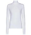 Vince Cotton Turtleneck Top In White