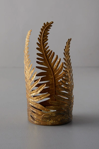 Terrain Golden Fern Candle Holder In Assorted