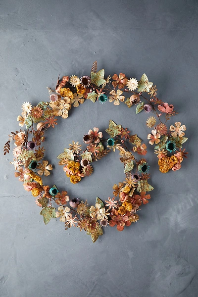 Terrain Gilded Botanicals Iron + Velvet Garland In Multi