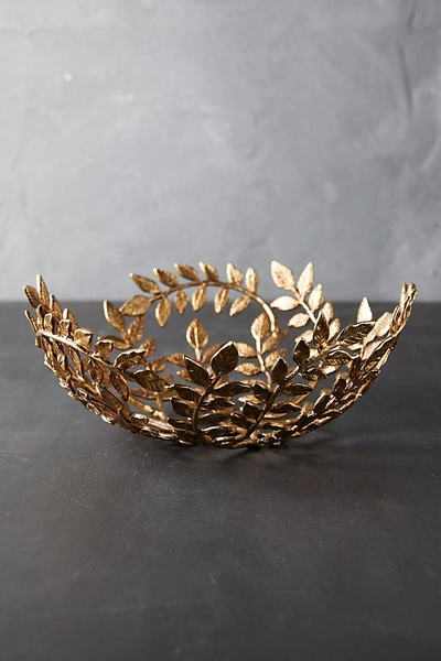 Terrain Gilded Leaf Decorative Bowl In Gold
