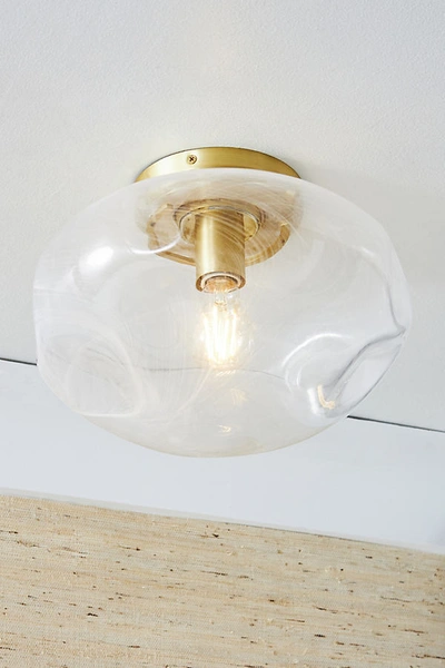 Anthropologie Mckenzie Iridescent Flush Ceiling Light In White
