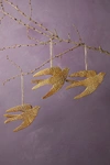 Terrain Golden Bird Ornaments, Set Of 3 In Gold