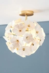 Anthropologie June Capiz Floral Flush Mount In White