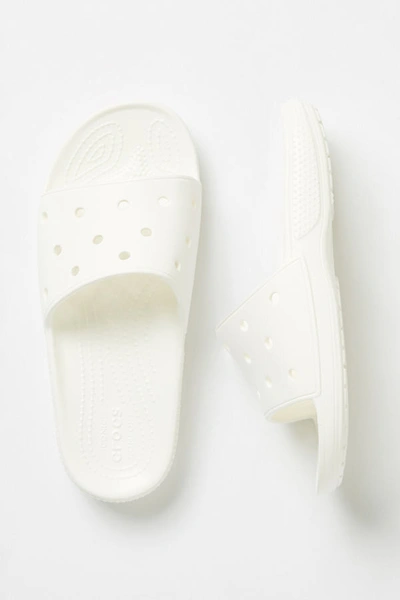 Crocs Classic Slide Sandals From Finish Line In White/white