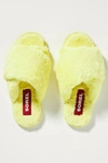 Sorel Go Mail Run Faux Fur Slippers In Yellow