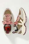 Veja Venturi Panelled Suede Sneakers In Beige