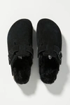 Birkenstock Shearling-lined Boston Clogs In Black