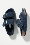 Birkenstock Arizona Genuine Shearling Slide Sandal In Blue