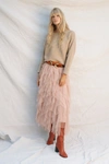 ANTHROPOLOGIE THE CHÉRI RUFFLED TULLE MIDI SKIRT BY ANTHROPOLOGIE,4120646420008