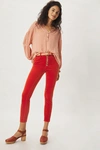 Pilcro And The Letterpress Pilcro High-rise Button-fly Skinny Corduroy Pants In Orange