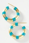 A. Carnevale Striped Hoop Earrings In Blue