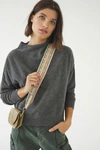 Pilcro And The Letterpress The Alani Cashmere Mock-neck Sweater In Grey