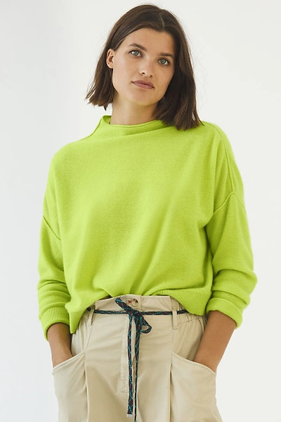 Pilcro And The Letterpress Alani Cashmere Mock Neck Sweater In Green