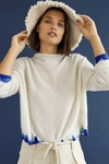 Pilcro And The Letterpress Alani Cashmere Mock Neck Sweater In Blue