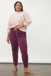 Pilcro And The Letterpress Pilcro High-rise Button-fly Skinny Corduroy Pants In Purple