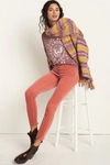 Pilcro And The Letterpress Pilcro High-rise Button-fly Skinny Corduroy Pants In Pink