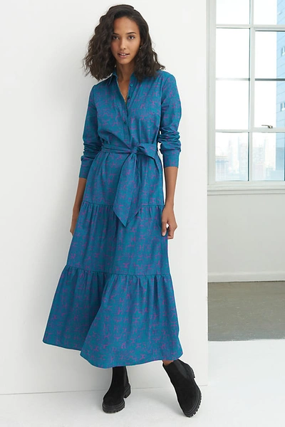 white christmas dresses Skylar Short Sleeve Braided Denim Dress in light wash