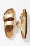 Birkenstock Arizona Platform Double-strap Sandals In Gold
