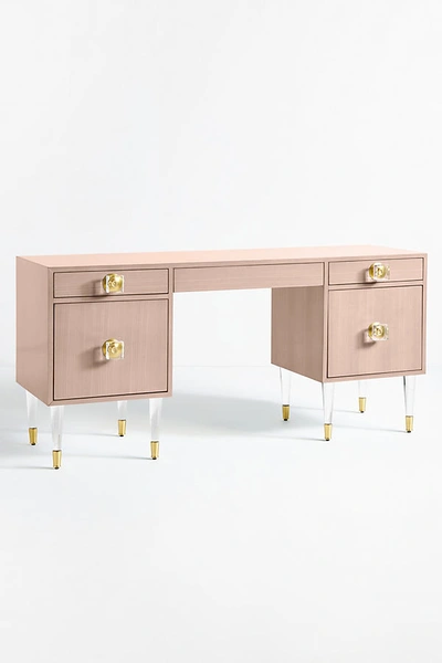 Tracey Boyd Lacquered Regency Desk In Pink
