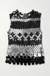 RABANNE PAILLETTE-EMBELLISHED CHAINMAIL TANK