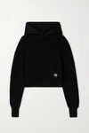 ALEXANDER WANG T HOODED JERSEY AND RIBBED COTTON-BLEND jumper