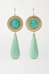 ANDREA FOHRMAN 18-KARAT GOLD AND ENAMEL MULTI-STONE EARRINGS