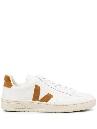 Veja V-12 Suede And Leather Trainers In White