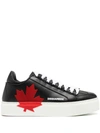 Dsquared2 30mm Canadian Team Leather Sneakers In Black