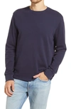 Frame Cotton Duofold Long Sleeve Cotton T-shirt In Heather Midnight