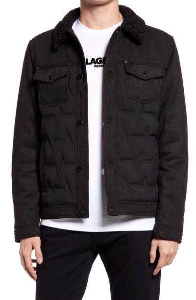 Karl Lagerfeld Trucker Jacket In Black
