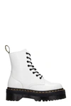 DR. MARTENS COMBAT BOOTS IN WHITE LEATHER,11605439
