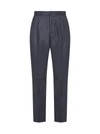 OFFICINE GENERALE TAILORED WOOL TROUSERS,W20MTLG467R -GREY