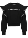 Alberta Ferretti Logo-print Rockstud-detail Sweatshirt In Black