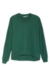 Zella Carey Crew High/low Sweatshirt In Green Park