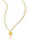 ADORNIA PAPER CLIP CHAIN HEART PENDANT NECKLACE,N-861YGPBR
