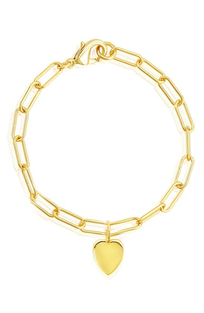 Adornia 14k Plated Heart Bracelet In Yellow