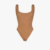 Hunza G Classic Square One Piece Metallic Cocoa One Size In Brown