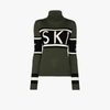 Perfect Moment Aspen-intarsia Merino-wool Roll-neck Sweater In Black