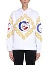 Gcds Logo Cotton Hoodie In White