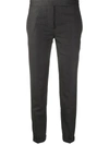 Thom Browne Tailored Cropped Trousers In 025 Dark Grey